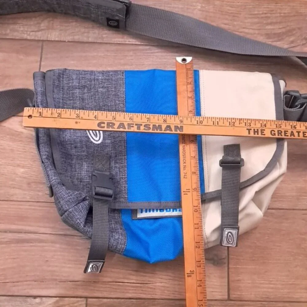 Timbuk2 Freestyle Plus Messenger Shoulder Bag Blue Gray cream grey crossbody‎